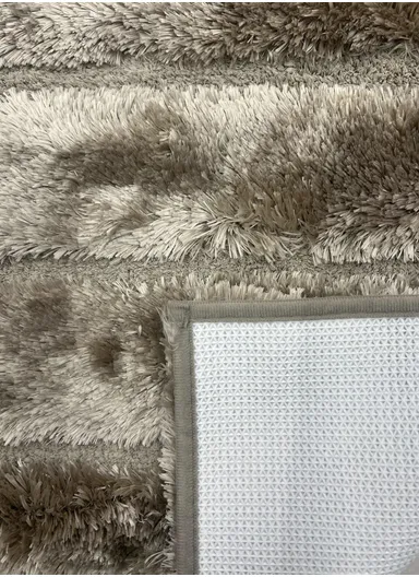 80×50 cm Bathroom Floor Mat, Soft Absorbent Rug with Non-Slip TPR Rubber Backing - Light Greige