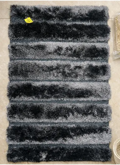 80×50 cm Bathroom Floor Mat, Soft Absorbent Rug with Non-Slip TPR Rubber Backing - Dark Grey