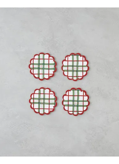 Hollyberry Wooden Coaster Set of 4 11 cm Colorful