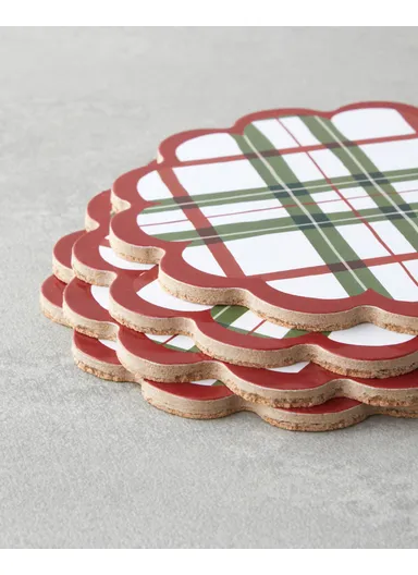 Hollyberry Wooden Coaster Set of 4 11 cm Colorful