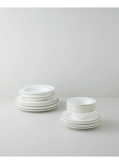 Savanna Bone Porcelain Dinner Set 24 Pieces for 6 People Gold