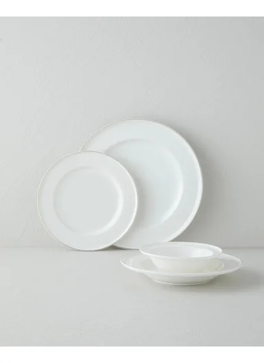 Savanna Bone Porcelain Dinner Set 24 Pieces for 6 People Gold