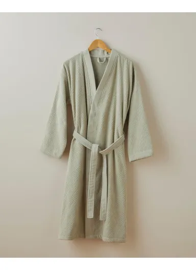 Chic Diamond Cotton Bathrobe S-M Light Green