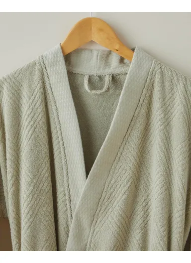 Chic Diamond Cotton Bathrobe S-M Light Green