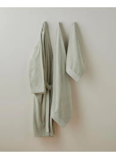Chic Diamond Cotton Bathrobe S-M Light Green