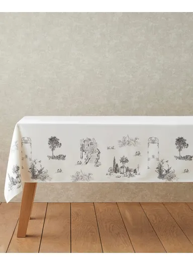 Arborelle Polyester Tablecloth 150x200 cm Black - White
