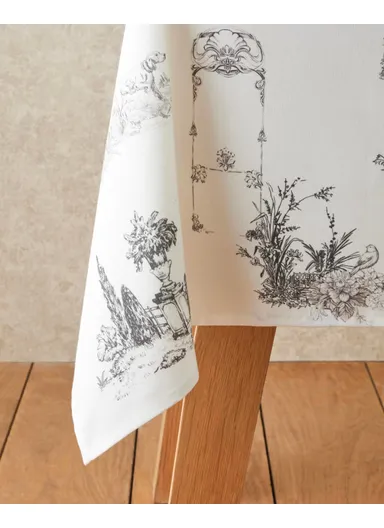 Arborelle Polyester Tablecloth 150x200 cm Black - White