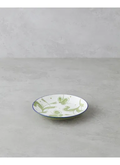 Plantopia Porcelain Cake Plate 15 cm White - Navy Blue