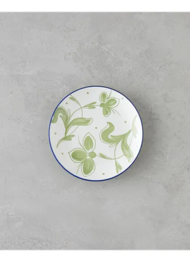 Plantopia Porcelain Cake Plate 15 cm White - Navy Blue