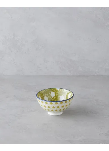 Plantopia Porcelain Snack Bowl 11 cm White - Green