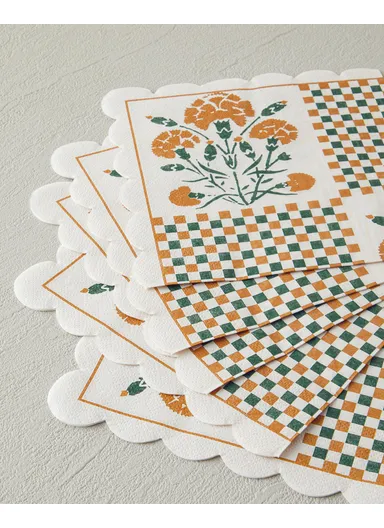 Retro Botanique 20-Pieces Paper Napkins, Green