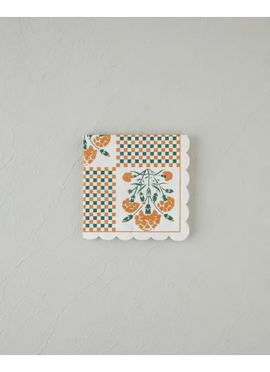 Retro Botanique 20-Pieces Paper Napkins, Green