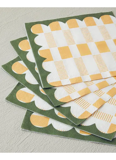 Retro Art 20-Pieces Yellow Paper Napkins