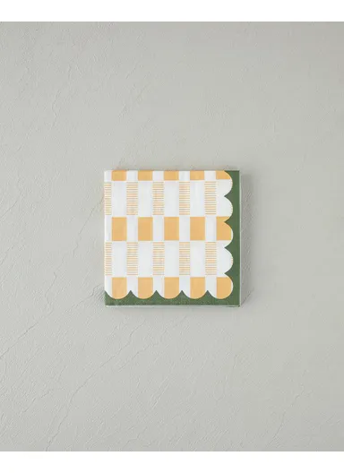 Retro Art 20-Pieces Yellow Paper Napkins