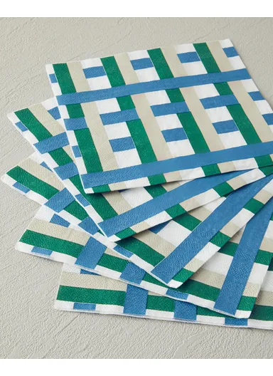 Retro Plaid 20-Pieces Paper Napkins 33x33 cm Green