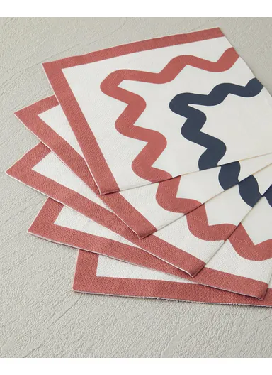 Retro Shapes 20-Pieces Pink Paper Napkins