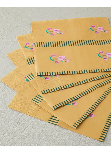 Retro Blossom 20-Pieces aper Napkins, Orange
