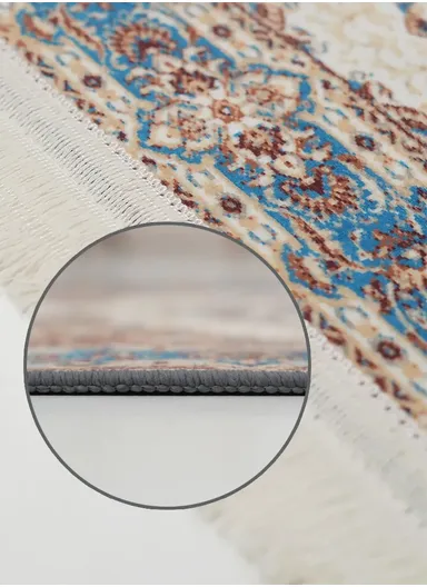 80x220cm Luxury Bohemian Hallway Runner Rug, Vintage Medallion Non-Slip Transitional Floor Carpet