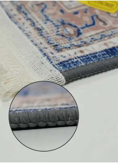 80x220cm Luxury Bohemian Hallway Runner Rug, Vintage Medallion Non-Slip Transitional Floor Carpet