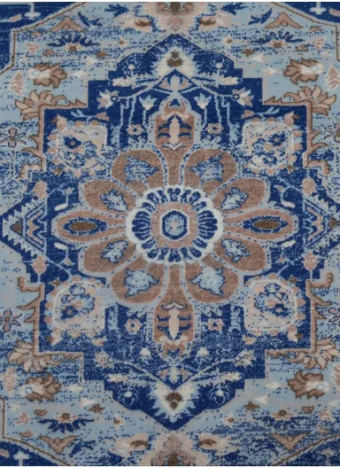 80x220cm Luxury Bohemian Hallway Runner Rug, Vintage Medallion Non-Slip Transitional Floor Carpet