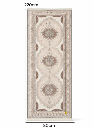 80x220cm Luxury Bohemian Hallway Runner Rug, Vintage Medallion Non-Slip Transitional Floor Carpet