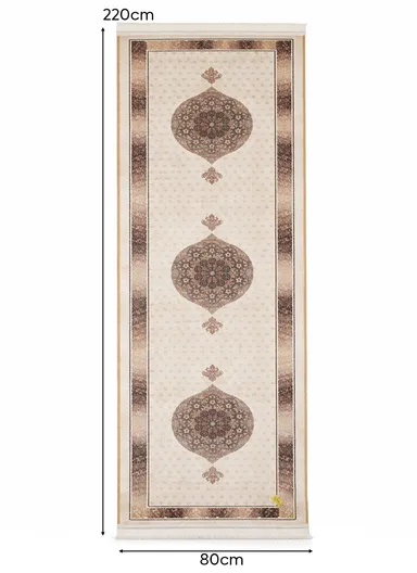 80x220cm Luxury Bohemian Hallway Runner Rug, Vintage Medallion Non-Slip Transitional Floor Carpet