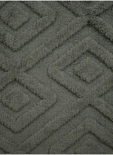 3-Pieces Embossed Diamonds Design Bathroom Mat Set – Dark Grey