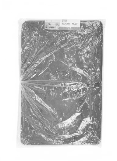 3-Pieces Embossed Diamonds Design Bathroom Mat Set – Dark Grey