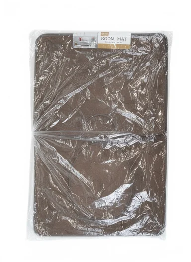 3-Pieces Embossed Hearts Design Bathroom Mat Set – Brown