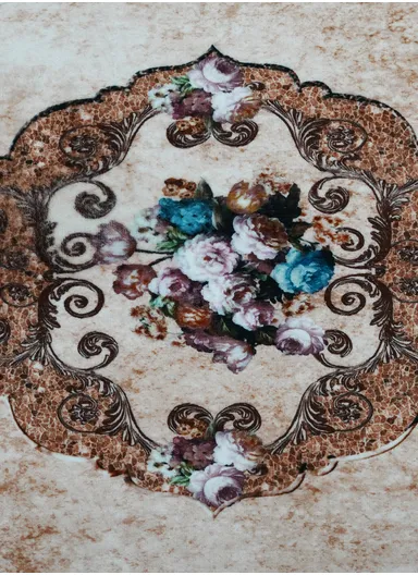 90x220cm Classic Medallion Carpet with Elegant Fringe Design