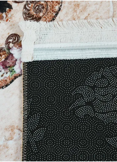 90x220cm Classic Medallion Carpet with Elegant Fringe Design