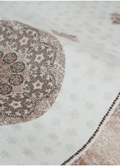 90x220cm Classic Medallion Carpet with Elegant Fringe Design