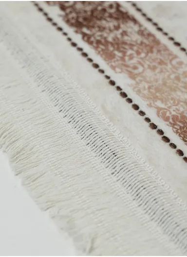 90x220cm Classic Medallion Carpet with Elegant Fringe Design