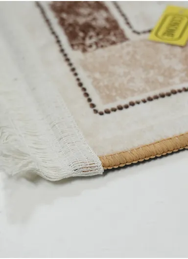 90x220cm Classic Medallion Carpet with Elegant Fringe Design