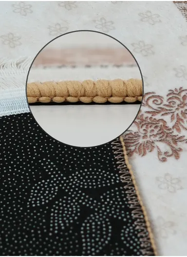 90x220cm Classic Medallion Carpet with Elegant Fringe Design