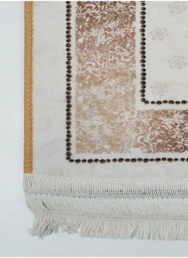 90x220cm Classic Medallion Carpet with Elegant Fringe Design