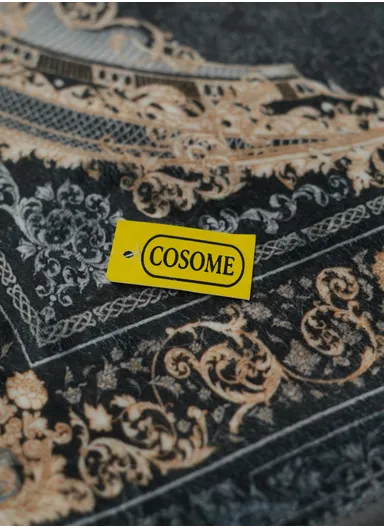 90x220cm Classic Medallion Carpet with Elegant Fringe Design