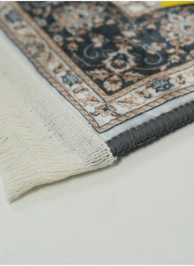 90x220cm Classic Medallion Carpet with Elegant Fringe Design