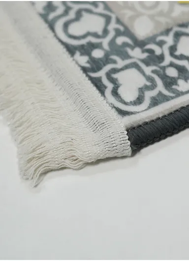 90x220cm Classic Medallion Carpet with Elegant Fringe Design