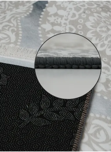 90x220cm Classic Medallion Carpet with Elegant Fringe Design