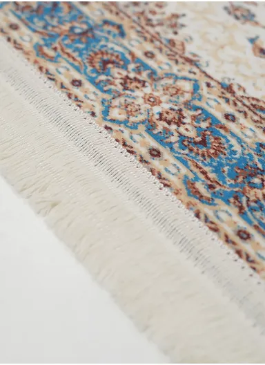 90x220cm Classic Medallion Carpet with Elegant Fringe Design