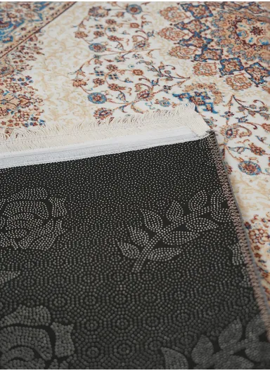90x220cm Classic Medallion Carpet with Elegant Fringe Design