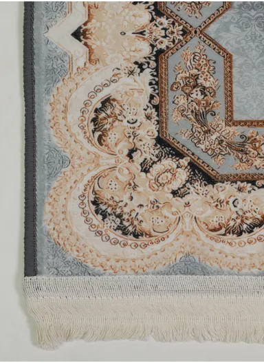 90x220cm Classic Medallion Carpet with Elegant Fringe Design