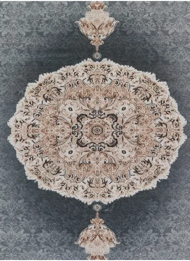 90x220cm Classic Medallion Carpet with Elegant Fringe Design