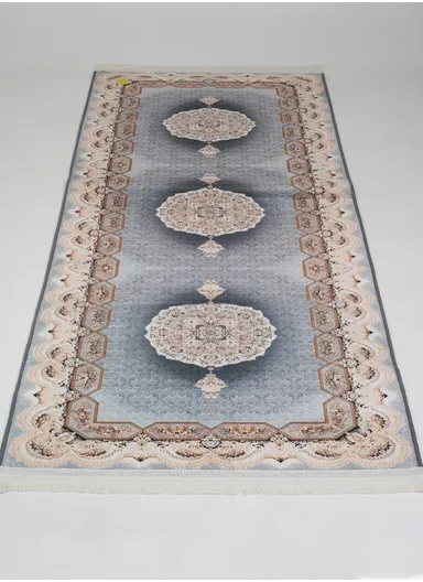 90x220cm Classic Medallion Carpet with Elegant Fringe Design