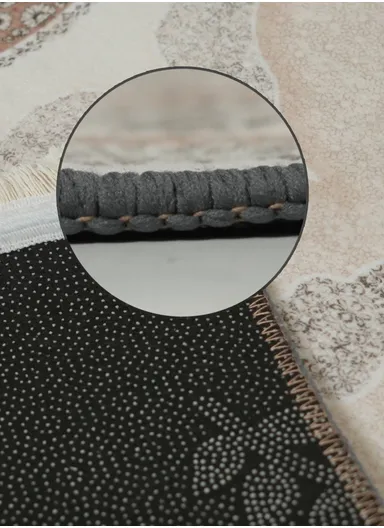 90x220cm Classic Medallion Carpet with Elegant Fringe Design