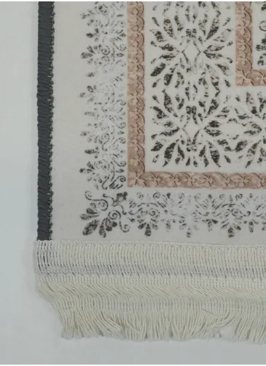 90x220cm Classic Medallion Carpet with Elegant Fringe Design