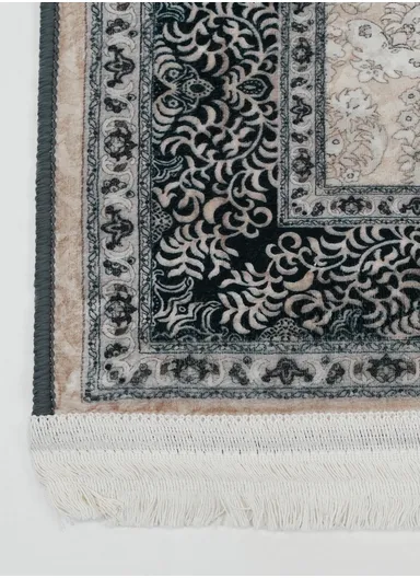 90x220cm Classic Medallion Carpet with Elegant Fringe Design