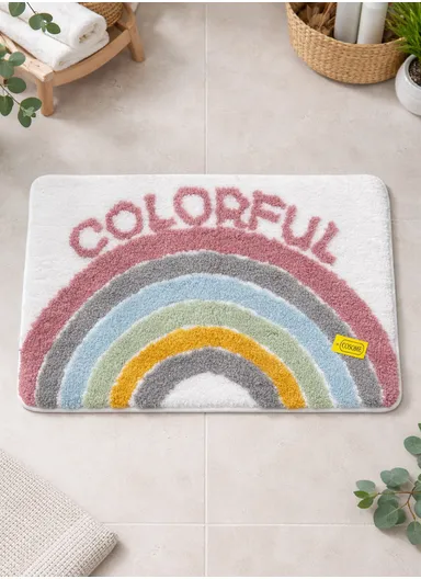 40×60cm Non-Slip Absorbent Bath Rug, Soft Plush Bathroom Floor Mat