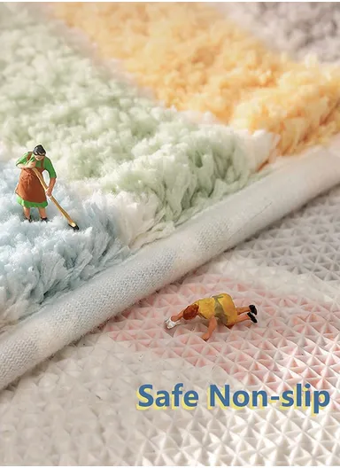40×60cm Non-Slip Absorbent Bath Rug, Soft Plush Bathroom Floor Mat